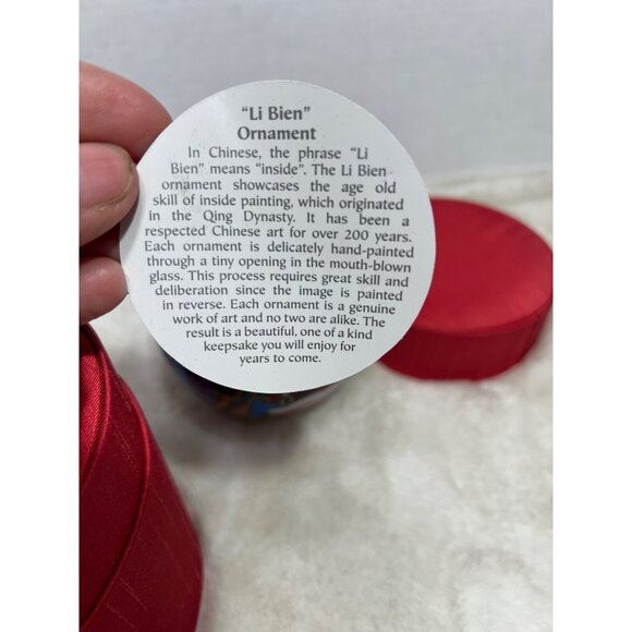 Pier 1 Imports Hand-Painted Li Bien Glass Christmas Ornament With Santa & Reinde - Picture 6 of 7